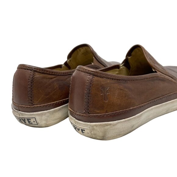 Frye Gavin Sneaker in Brown Leather Mens Size 8 Slip-on Casual Distressed - Picture 4 of 10